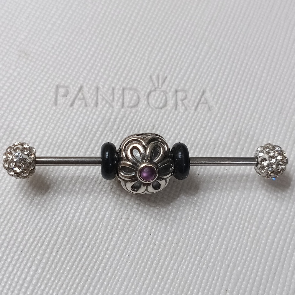 Pandora Clip Amethyst Silver Zinnia (2 Listed Separately)
